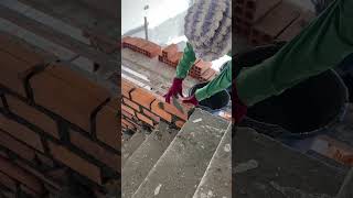 Brick wall process technique #construction #diy #shorts