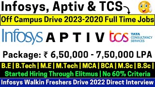TCS Again Started Free NQT Hiring | Infosys Walk in Drive | Aptiv Bulk Hiring 2023-2020 BATCH 7.5LPA