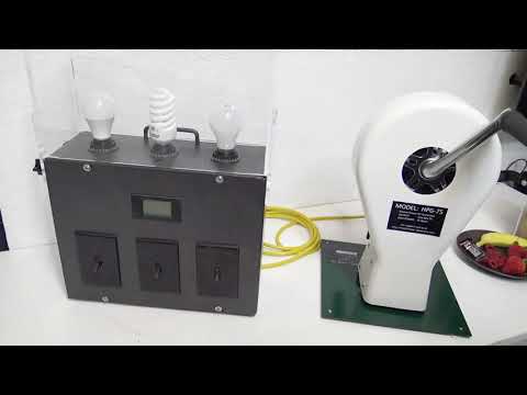 HUMAN POWER GENERATOR  HPG-75  LBD (Light Box Display 3 Way) LED / INCANDESCENT  BULB COMPARISION