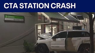 SUV crashes into CTA Green Line station
