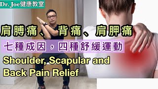 7種肩膊痛、背痛、肩胛痛的原因，如何有效處理及四款肩胛背運動［Eng Subtitles] Shoulder, Scapular and Back Pain Relief