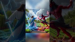 Jesus vs devil   jesus loves everyone  #god #marvel #godvsdevil #jesus #avengers #godvsman #satan