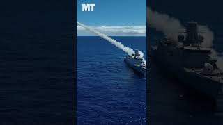 Watch the Dutch Navy unleash an anti-ship harpoon missile at sea