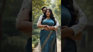 Grace in Every Step: The Giant Beauty in Blue"  #aigirl #saree