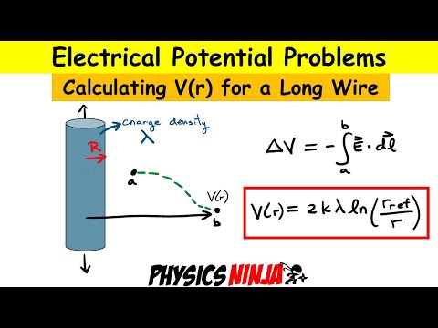 Calculating the Electrical Potential of a Long Wire