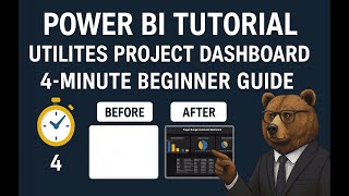 Power BI Tutorial | Utilities Project Dashboard | 4-Minute Beginner Guide