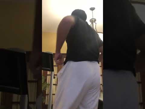 FOLDING CLOTHES WHILE GRANDMA COOKING - DANCING