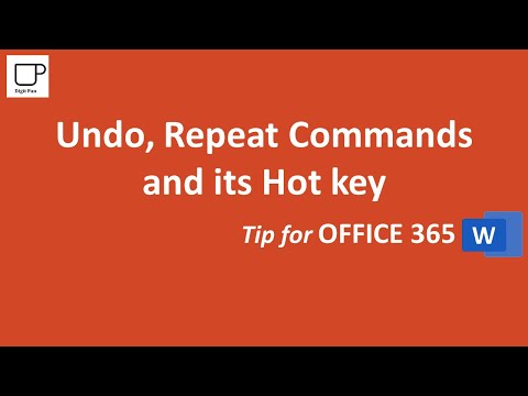 Undo, Repeat commands and its hot key    Word in Office 365