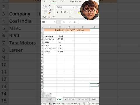 How to use The ABS Function #excel #msoffice #microsoftoffice #tutorial #excelclasses #function