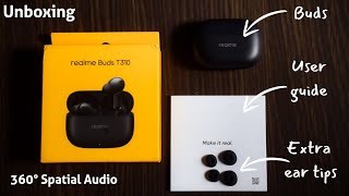 realme Buds T310 True Wireless in-Ear Earbuds with 46dB Hybrid ANC, 360° Spatial Audio, Unboxing 