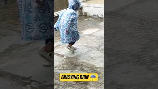 Enjoying Rain🌧️ #happykids #rain #rainrhymes #baby #love #play #enjoy #masti #baarish #fun #monsoon