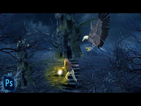 Fantasy spooky forest photoshop manipulation