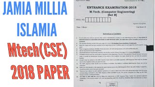 Mtech Cse Jamia Paper  2018 | JMI Mtech question paper solution |jmi mtech  | jmi cs 2018