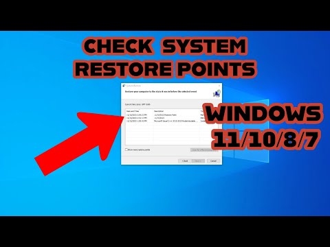 How To Check System Restore Points Windows 11/10/8/7