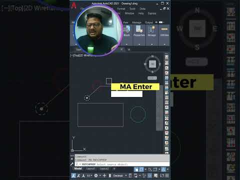 AUTOCAD TIPS 9 Match Properties of objects in AutoCAD  #autocadtips #autocad