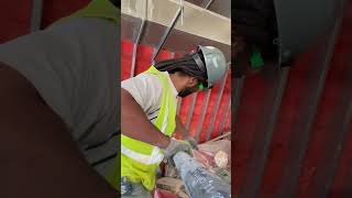 Installing sprinkler heads before hanging the pipe #fireprotection #blacksprinklerfitters