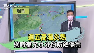 週五高溫炎熱 適時補充水分慎防熱傷害｜TVBS新聞