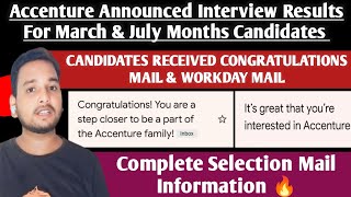 Accenture Selection Mail, Interview Results Update 🔥 | Onboarding | Congratulations & Workday Mail