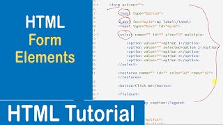 #25 HTML Form Elements | Input, Label, Select, TextArea, Button, Fieldset, Datalist, Output