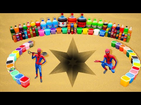 Big Toothpaste Eruption from Six Pointed Star pit, Giant Mirinda, Pepsi, Coca Cola vs Mentos
