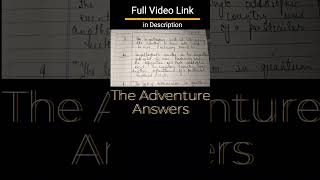 The Adventure Class 11 Questions and Answers | The Adventure Class 11 Answers #shorts #cbse #cbse11