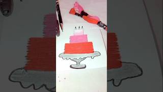 Thread Art on paper❤💞🤍 #youtubeshorts #diy #crafties #craft #threadart #papercraft #cake #papercake