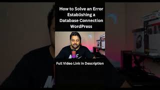 How to Solve an Error Establishing a Database Connection WordPress #wordpress #wordpresstutorials