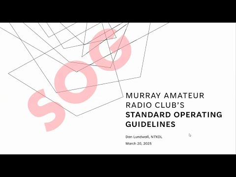 MARC Standard Operating Guidelines - General Meeting - 20 MAR 2025