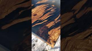 wicked olive wood table we just finished #satisfying #woodwork #handmade #diy #furniture #epoxy #fun
