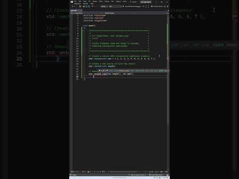 std::unique_copy usage example - C++. #cpp #programming #coding #algorithms