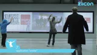 World´s first gesture tracking system life on the market "ZIICON" - Interactive Digital Signage