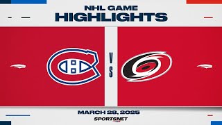 NHL Highlights | Canadiens vs. Hurricanes - March 28, 2025
