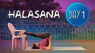Day 1 of 3 days Halasana Practice | Yoga For Beginners
