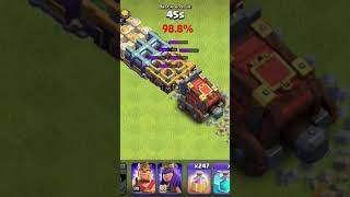 Wall Wrecker vs Walls and TH 17. “Clash of clans" #coc #gameplay #games #youtube #shorts