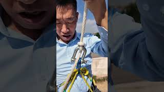 Emergency escape construction work Italy half-button descending training rope skills life good h