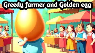 Greedy farmer and golden eggs||Short english story||English vibes