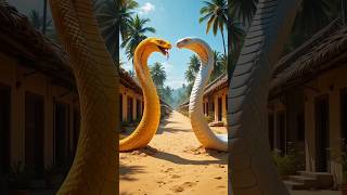 "Golden Cobra's Betrayal 😭 | White Cobra's Sacrifice | Emotional Snake Story" 🥺 #viral #views
