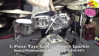 5-Piece Taye GoKit - 18.13.8.10.12 - Silver Sparkle - The Drum Shop North Shore