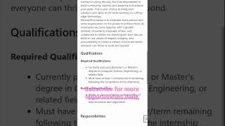 Apply Now! Microsoft Software Developer Intern 2026, 2027, 2028 #career #microsoft #hiring #job #yt