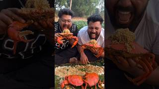 CRAB & RICE SHOCKING BIG BITE😱 VILLAGE FOOD EATING CHALLENGE🔥#shorts #spicyfood #eating