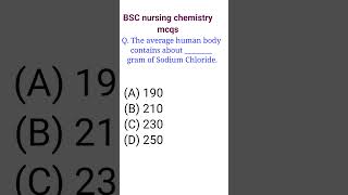 Bsc nursing entrance exam 2024 / Chemistry MCQs for bsc nursing | CNET chemistry questions practice