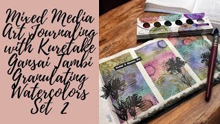 Mixed Media Art Journaling with Kuretake Gansai Tambi Granulating Watercolors Set 2