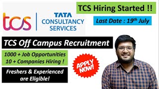 TCS Hiring Freshers & Experienced 2022/2021 | TCS NQT Hiring 2021 | Last Date : 19th July 🔥🔥