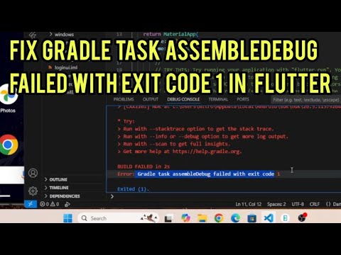 How to fix Gradle task AssembleDebug failed with exit code 1 in flutter vs code android emulator?