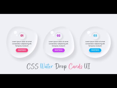 CSS Water Drop Cards UI with Hover Effects
