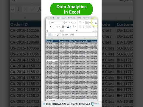 Analysis of Data in Excel in 1 Step | How To Do Data Analysis in Excel #shorts | Techknowlazy