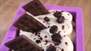 Pouring Mocha Java Goat Milk Soap