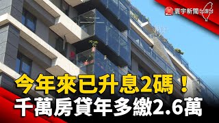 今年來已升息2碼！千萬房貸年多繳2.6萬 @globalnewstw
