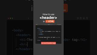 Do you know how to use the header tag in HTML? #coding #html #header