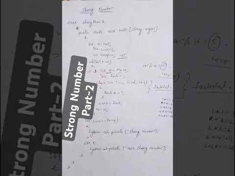 Strong Number Program in java.Part-2 #programming #strongnumber #java